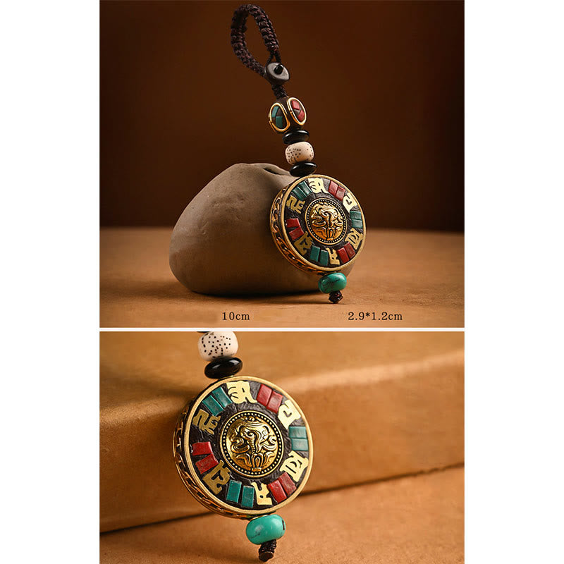 Buddha Stones Tibetan Om Mani Padme Hum Bodhi Seed Peace Key Chain Key Chain BS 5