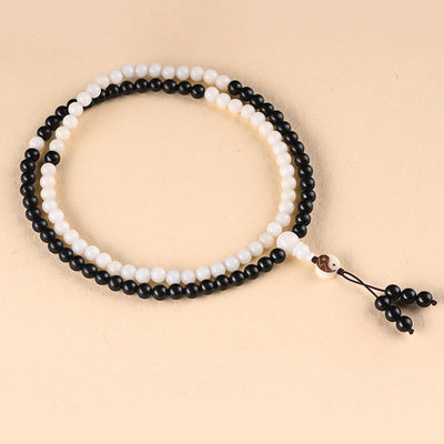 Collier mala de protection YinYang en ébène Foviel