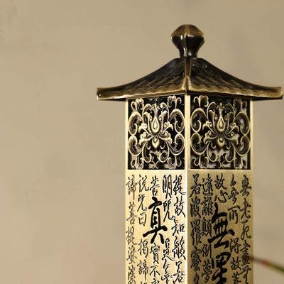 Buddha Stones Heart Sutra Alloy Incense Holder Healing Home Decoration Incense Burner Decorations Incense Burner BS 4