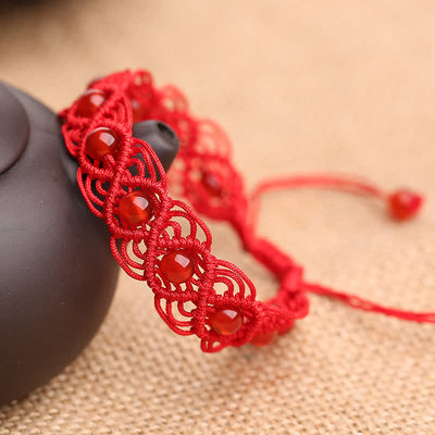 Buddha Stones Red Agate Confidence Red String Bracelet Bracelet BS 1