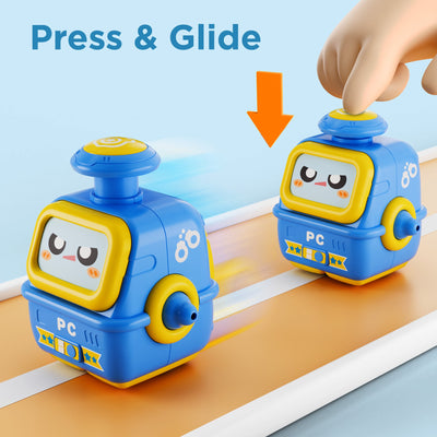 Fidtoy Press to Go Robot Car Toys for Toddlers 4pcs Set