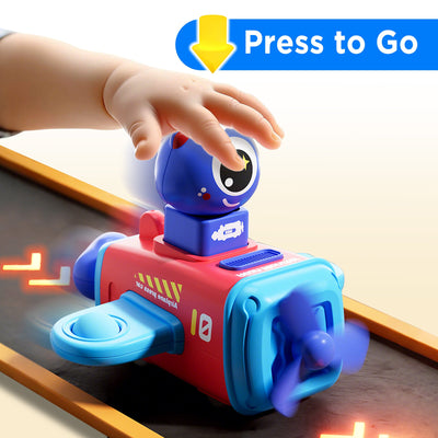 Fidtoy Press to Go Airplane Car Toys Set for Toddlers