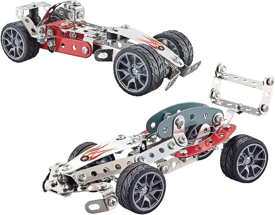 Modelos de construcción de vehículos de carreras de acero de 105 piezas STEAM