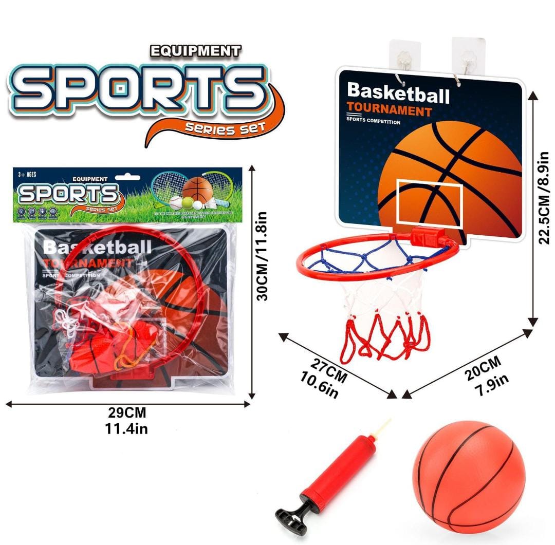 Fidtoy Indoor Sports Basketball Play Set for Kids Adjustable Hoop Coordination Family Active Play Toy