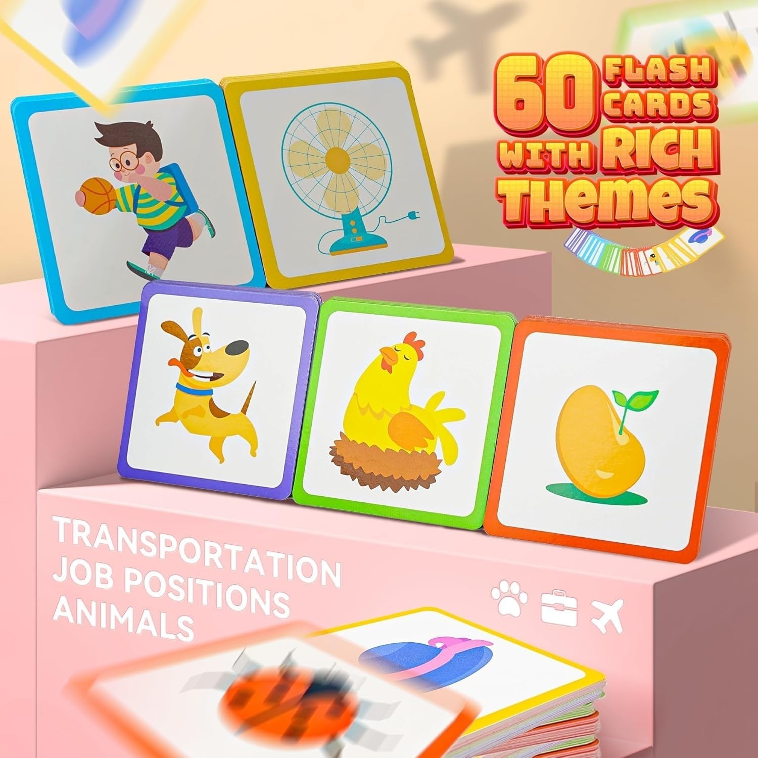 Tarjetas de memoria de palabras de alta frecuencia de madera para jardín de infancia - 979