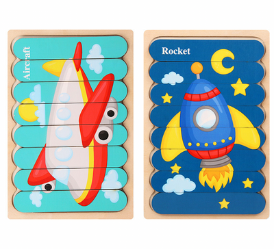 Juegos de rompecabezas Montessori reversibles (juego de 2)