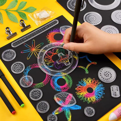 Juego de patrones geométricos de dibujo artístico en espiral - 938