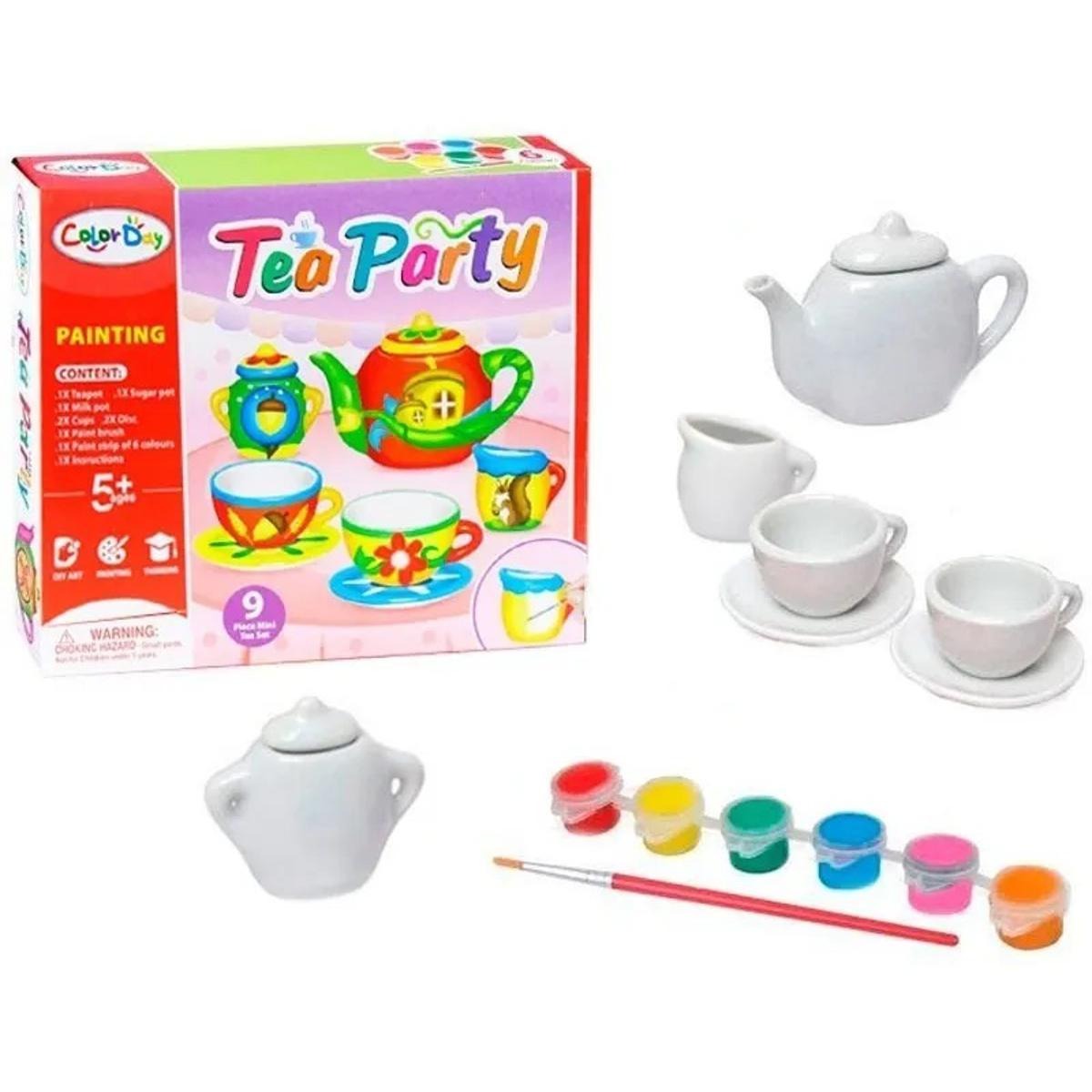Kit para pintar cerámica de fiesta del té DIY - 152