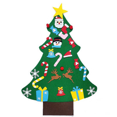 Fidtoy Kit de bricolage sapin de Noël en feutre avec 30 ornements – Activité de vacances Montessori pour tout-petits