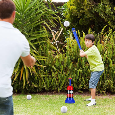Fidtoy Baseball Sports Play Set pour enfants – Ensemble de jouets de baseball T-Ball pour débutants avec lanceur, batte et balles de baseball souples pour l'entraînement en extérieur