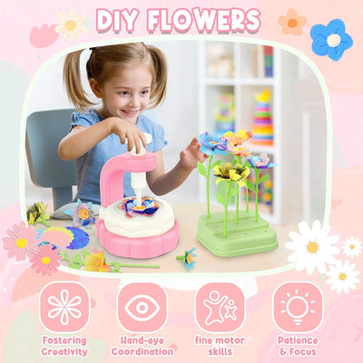 Fidtoy DIY Flower Craft Fabric Bouquet Making Spinning Machine Set – Creative Educational Toy for Kids