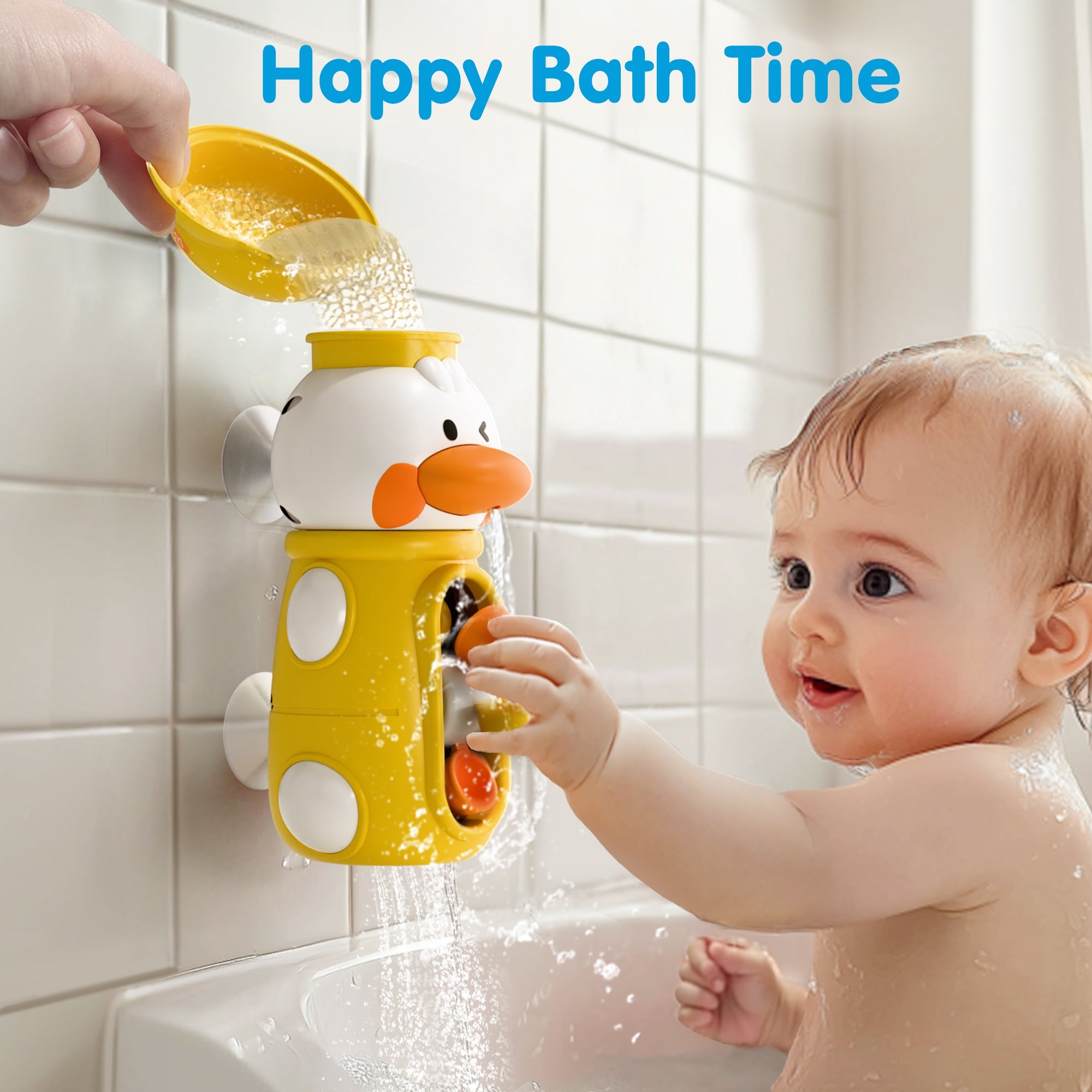 Fidtoy Duck Bath Toy Set with Water Spinner