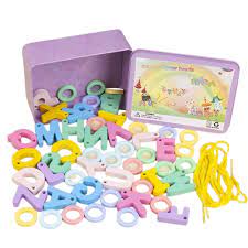 Fidtoy Alphabet and Number Lacing Set for Early Learning