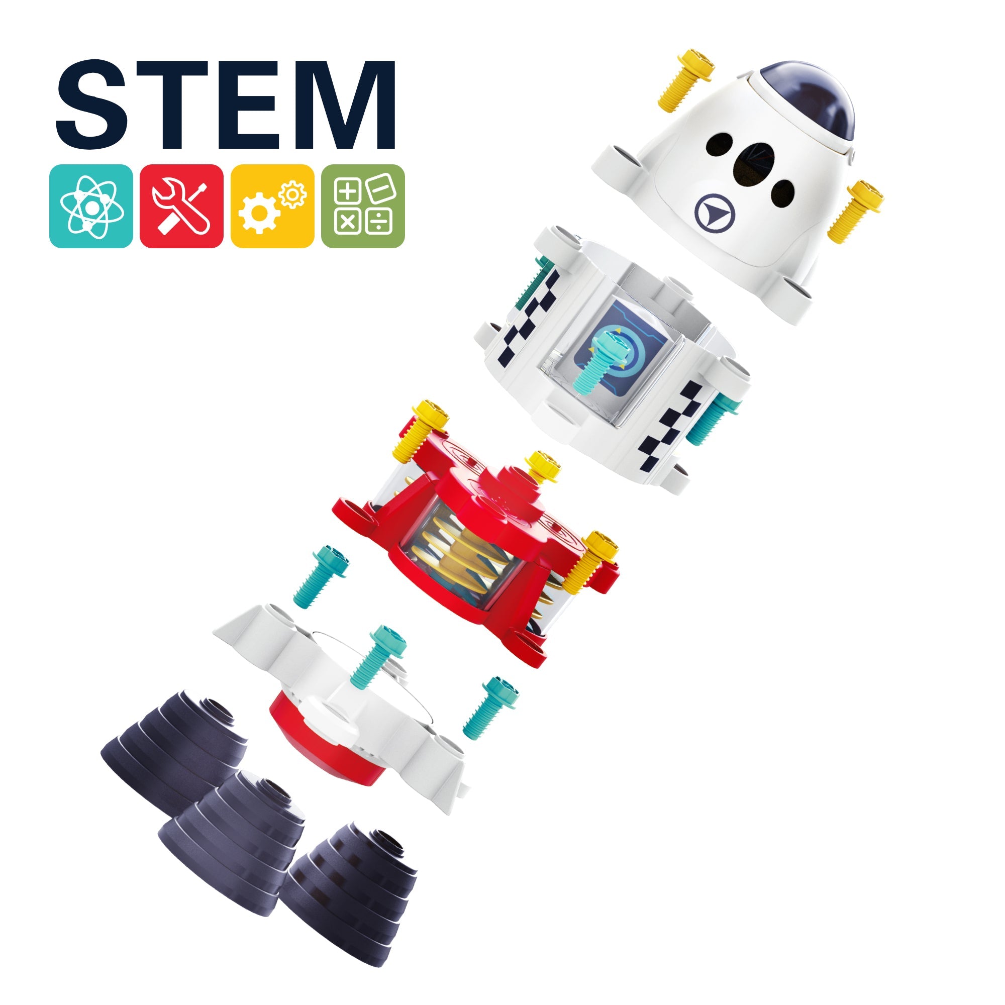 Fidtoy Interstellar Assembly Rocket Toy with Lights and Sounds