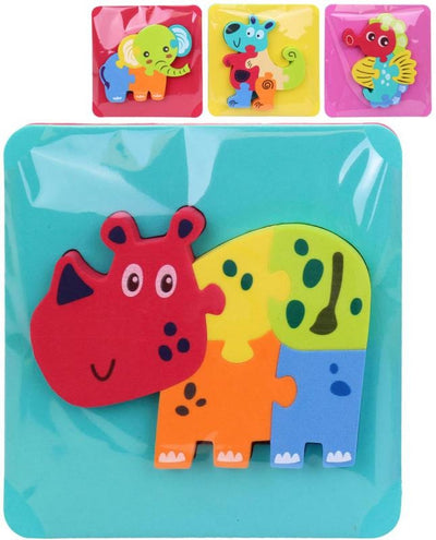 Fidtoy Ensemble de puzzles en mousse souple d'animaux pour le bain pour tout-petits – 4 types de jouets d'apprentissage assortis en forme d'EVA pour le jeu aquatique