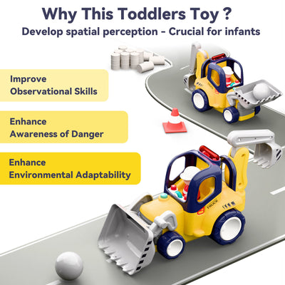 Fidtoy RC Construction Truck Toy with Lights and Sounds for Toddlers