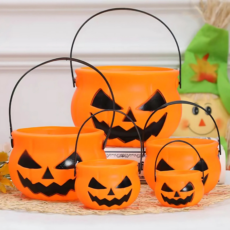 Cesta de calabaza de Halloween – Cubo de dulces para niños de truco o trato