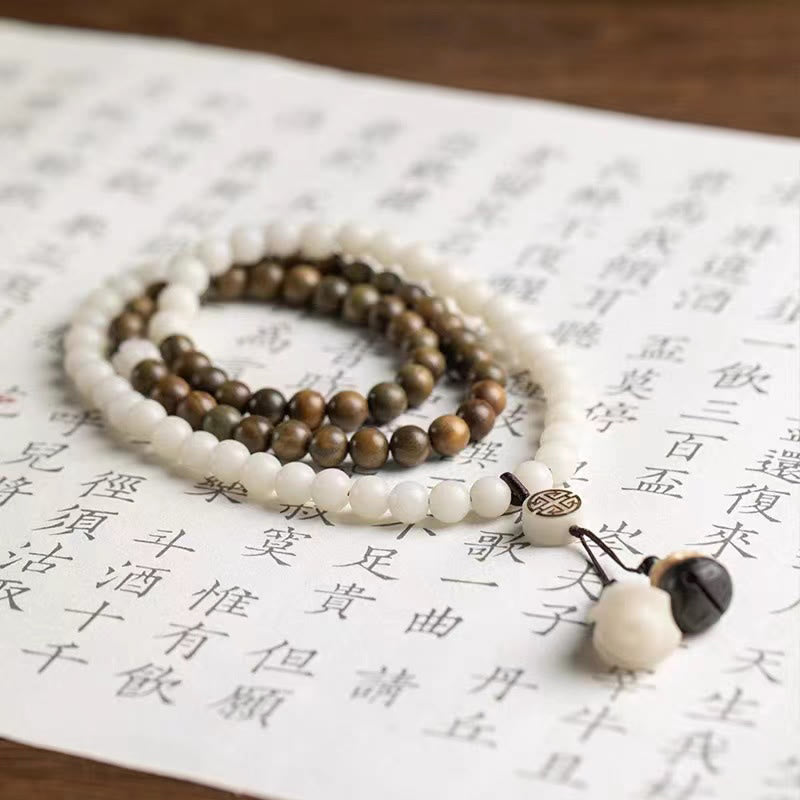 Buddha Stones Natural Green Sandalwood Bodhi Seed Soothing Bracelet Bracelet BS 4