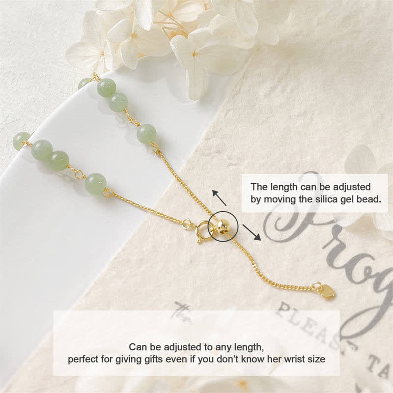 Buddha Stones Unique Natural Hetian Jade 14K Gold filled Luck Beaded Bracelet Bracelet BS 12