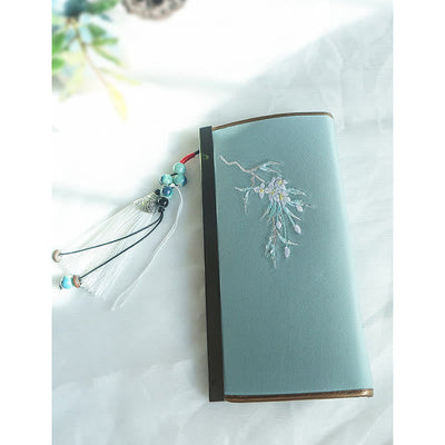 Buddha Stones Flower Plum Peach Blossom Bamboo Double-sided Embroidery Large Capacity Cash Holder Wallet Shopping Purse - image 16