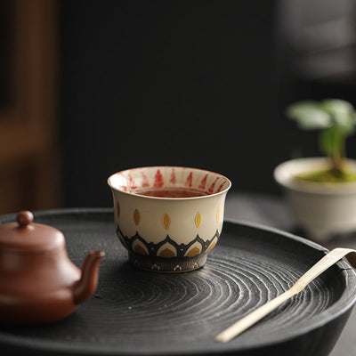 Buddha Stones Dunhuang Color Thousand Buddhas Teacup Kung Fu Tea Cup 100ml Cup BS 1