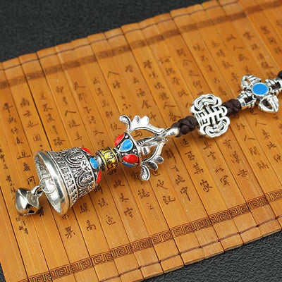 Buddha Stones Tibet Om Mani Padme Hum Vajra Dorje Spiritual Car Hanging Decoration Car Hanging Decoration BS 11