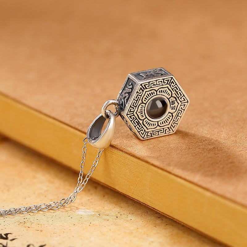 Buddha Stones 990 Sterling Silver Tibetan Om Mani Padme Hum Lotus Love Projection Necklace Pendant Necklaces & Pendants BS 2