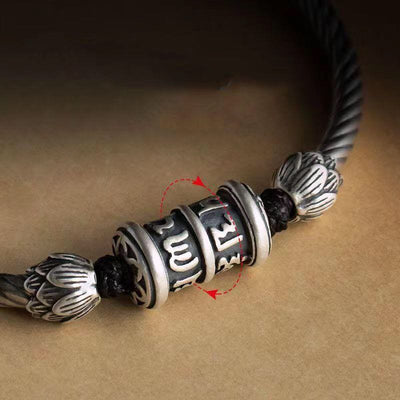 Buddha Stones Om Mani Padme Hum Lotus Peace Braided Bracelet Bracelet BS 2