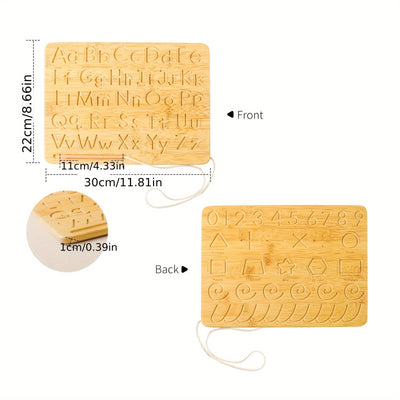 Fidtoy Tableau d'apprentissage en bois avec lettres et chiffres | Jouet d'apprentissage et de comptage Montessori pour enfants de 3 ans et plus