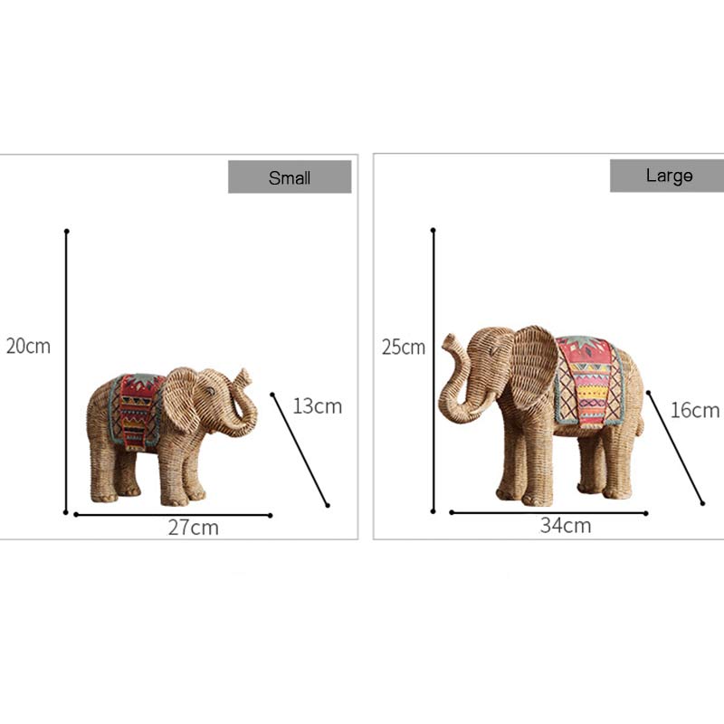 Buddha Stones Elephant Resin Wisdom Wealth Home Decoration Decorations BS 16