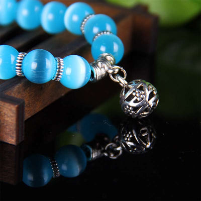 Bracelet porte-bonheur œil de chat tibétain Foviel