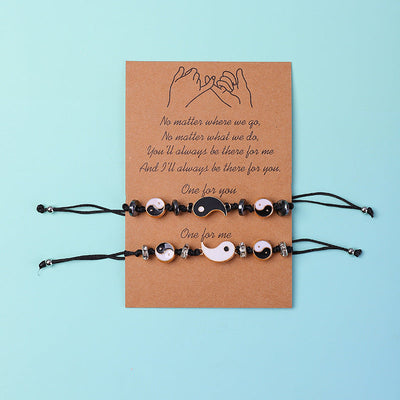 Buddha Stones 2pcs Yin Yang Hematite Couple Bracelet - image 21