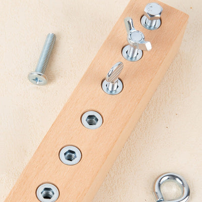 Juego de herramientas de tornillos y tuercas Fidtoy para el aprendizaje STEM y la motricidad fina de los niños pequeños