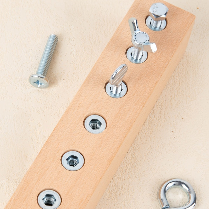 Juego de herramientas de tornillos y tuercas Fidtoy para el aprendizaje STEM y la motricidad fina de los niños pequeños