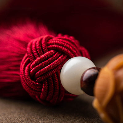 Foviel Tibetan Small Leaf Red Sandalwood Lotus Cinnabar Sachet Protection Tassel Car Hanging Decoration