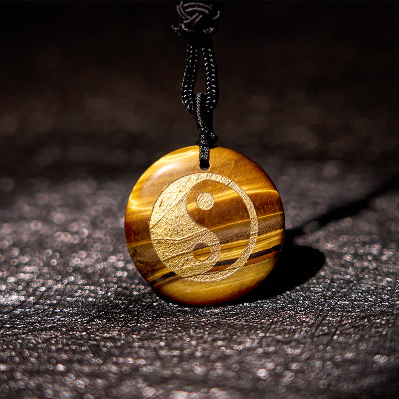 Buddha Stones Various Crystal Amethyst Tiger Eye Green Aventurine Yin Yang Spiritual Necklace Pendant Necklaces & Pendants BS 20