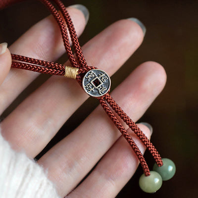 Buddha Stones 925 Sterling Silver Handmade Cyan Bodhi Seed Protection Braided Red String Bracelet - image 16