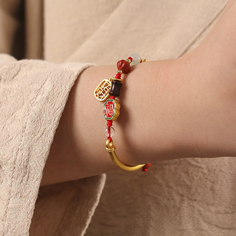 Buddha Stones Tibetan Auspicious Clouds Fortune Happiness Wealth Luck Bracelet Bracelet BS 10