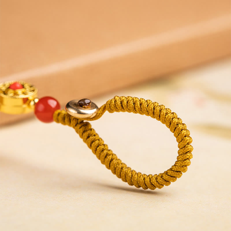 Buddha Stones Lock of Good Wishes Fu Character Luck Blessing Key Chain Key Chain BS 6