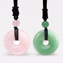 Buddha Stones Lucky Coin Pendant Healing Crystal Gemstone Necklace Necklaces & Pendants BS main