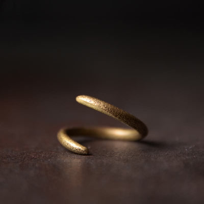 Buddha Stones Simple Design Copper Luck Adjustable Ring Ring BS US5