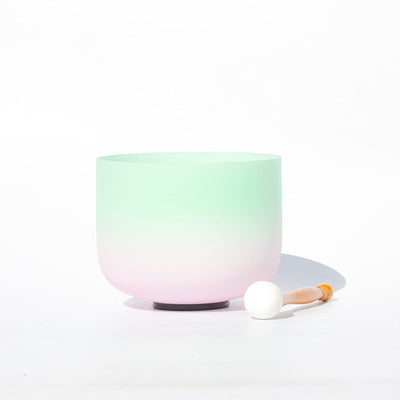 Buddha Stones Tibetan Crystal Sound Bowl Candy Color Handcrafted for Yoga and Mindfulness Meditation Singing Bowl Singing Bowl buddhastoneshop 8 IN (20.3CM) LightGreen