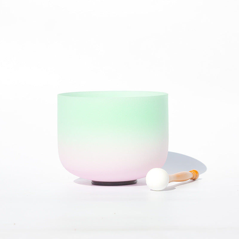 Buddha Stones Tibetan Crystal Sound Bowl Candy Color Handcrafted for Yoga and Mindfulness Meditation Singing Bowl Singing Bowl buddhastoneshop 8 IN (20.3CM) LightGreen