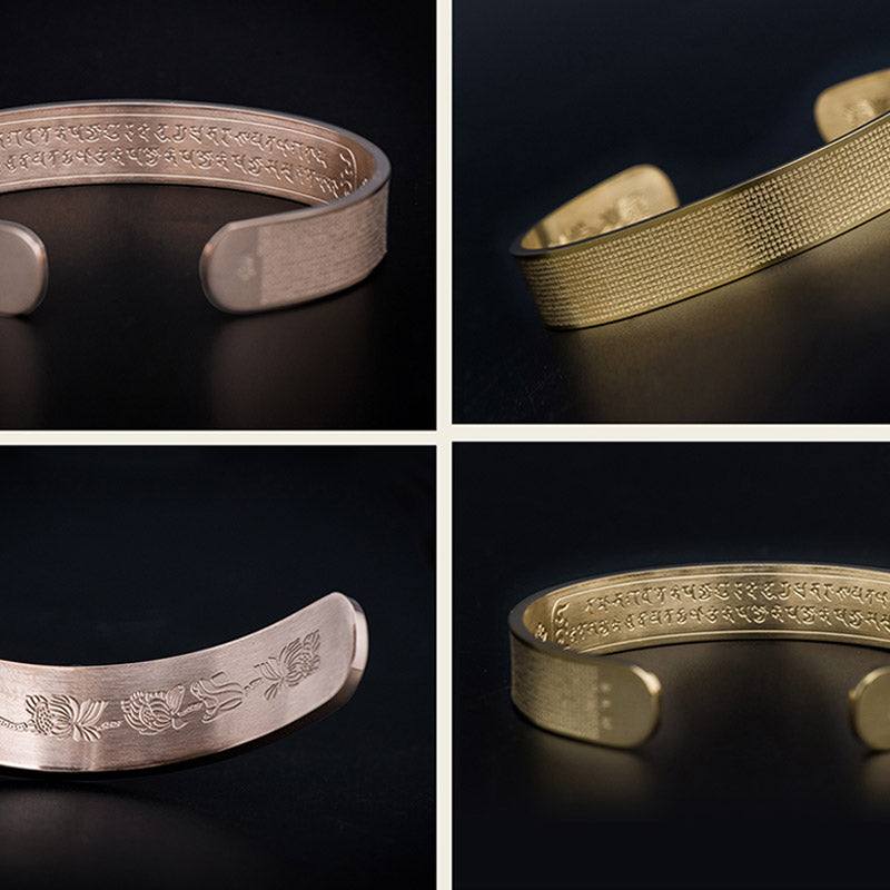 Buddha Stones Shurangama Mantra Engraving Titanium Steel Blessing Bracelet Bracelet BS 16
