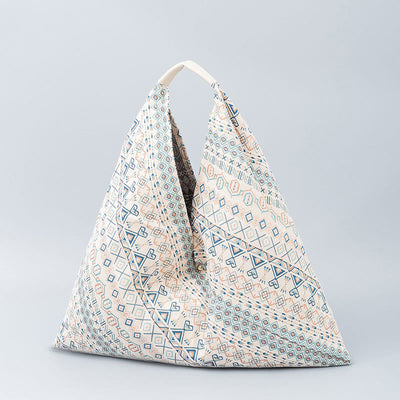 Buddha Stones Geometry Tiger Flowers Leopard Stripes Print Underarm Triangle Shoulder Bag Handbags BS Beige Stripes 58*5*58cm