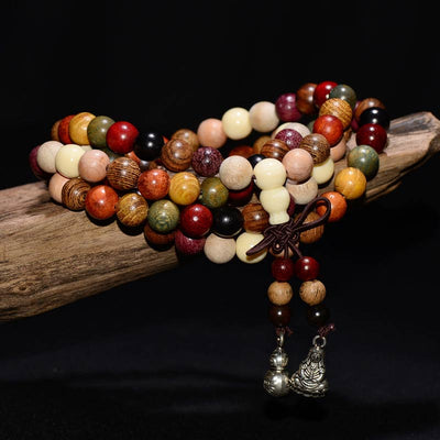 Buddha Stones  108 Beads Wenge Wood Mala Blessing Meditation Bracelet - image 0