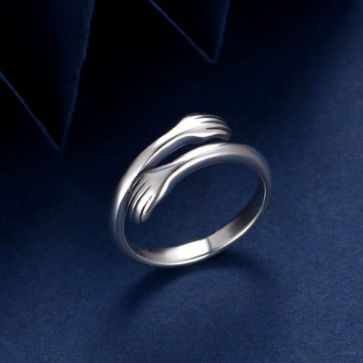 Foviel 925 Sterling Silver Love Hug Thumb Ring
