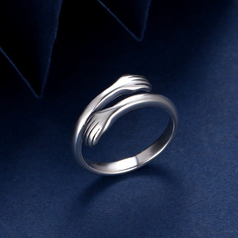 Foviel 925 Sterling Silver Love Hug Thumb Ring