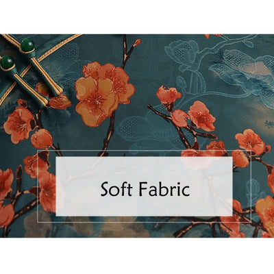 Buddha Stones Retro Flower Lotus Peony Feather Print Qipao Dress Women's Cheongsam Dress - image 9