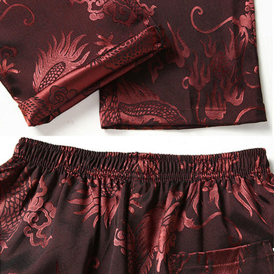 Buddha Stones Tang Suit Men Hanfu Chinese Dragon Traditional Clothes Kung Fu Shirt Uniform Long Sleeved Coat Tops and Pants Clothing Men's Set - image 8